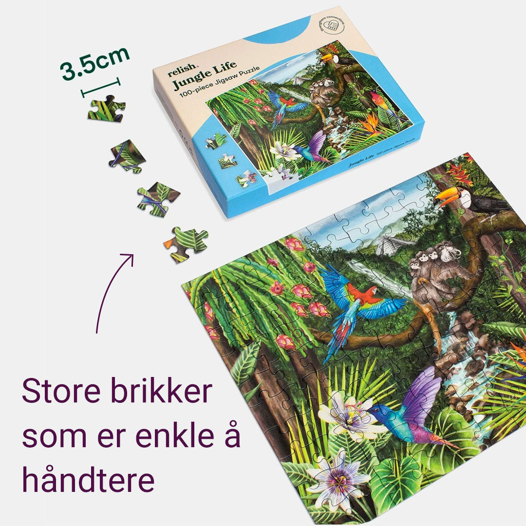 Puslespill "Jungle Life" (100 brikker)